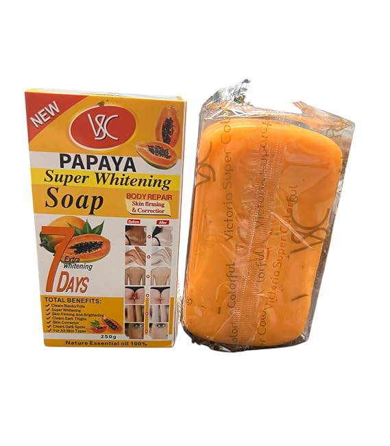 Soft 7 papaya Soap, 7 Days Body Repair, Natural Dark Spot Treatment Big bar 8.7oz