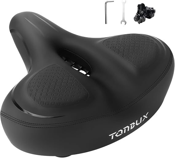 TONBUX Memory Foam Wide Bike Seat, Comfortable Peloton Seat Cushion