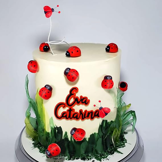 12PCS Small Size Ladybug Cake Decoration Ladybug Cake Topper Ladybug Birthday Party Supplies Ladybug Birthday Party Favors