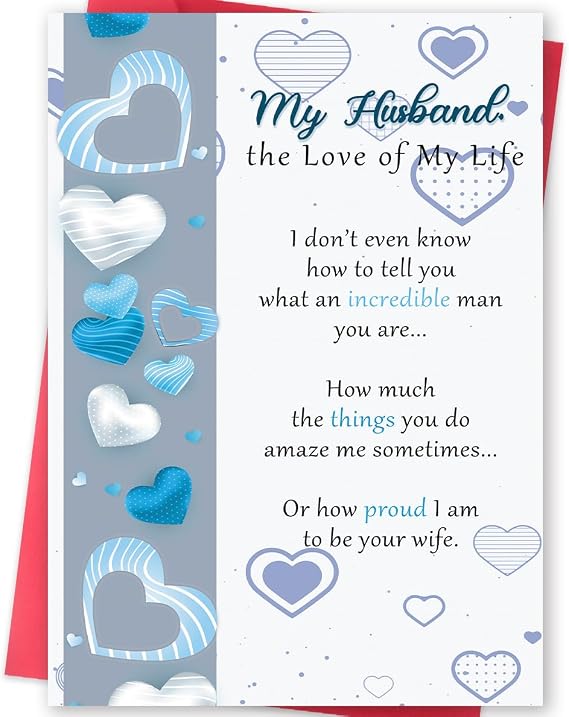 Missonemi Funny Valentine's Day Card for Husband from Wife, Romantic Husband Valentines Day Gifts for Men, Happy Vday Card to Him