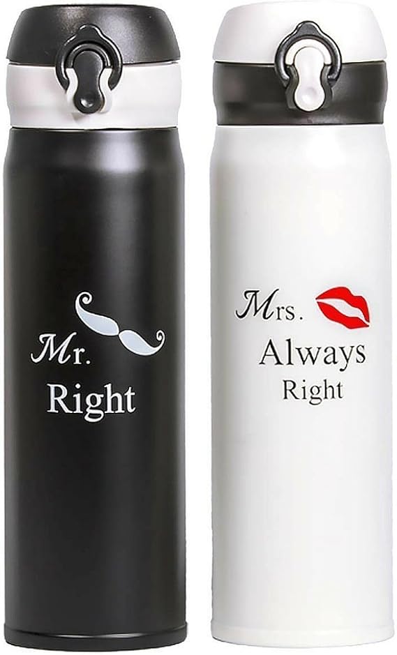 UNCONDITIONAL ROSIE | Love and Laughter Thermo Set | 2 Matching Stainless Steel Flasks in a Beautiful Gift Box | Personalized, Unique, and Funny Gifts for Couples | Great Wedding Gift