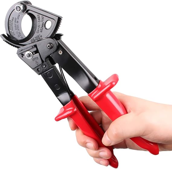 Ratchet Cable Cutter, Heavy Duty Wire Cutter for Aluminum Copper Cable up to 240mm2, Ratcheting Wire Cutting Hand Tool