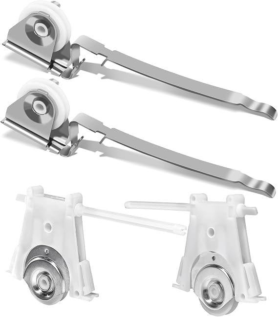 Gliding Screen Door Roller Assembly Fits for Andersen Upper #1997063 & Lower #1997310 (1991 to Present), 1-1/4" Nylon Concaved Wheels, Edge Adjustable (2 Pairs)