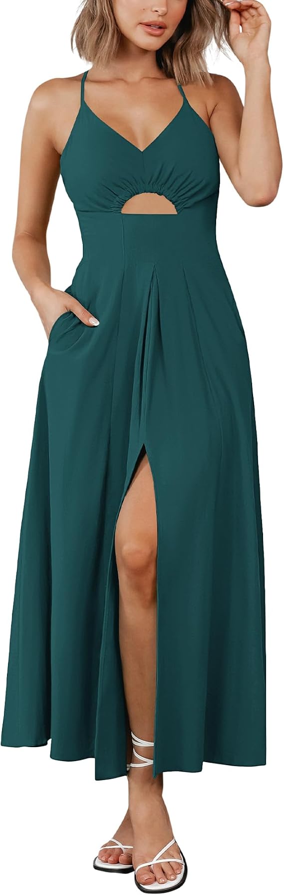 BTFBM Women 2026 Spaghetti Strap Midi Summer Dresses
