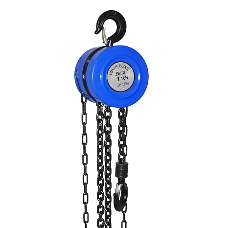 Hand Chain Hoist, 2200 lbs /1 Ton Capacity Chain Block, 10ft/3m Lift Manual Hand Chain Block, Manual Hoist with Industrial-Grade Steel Construction for Construction, Garages, Warehouses