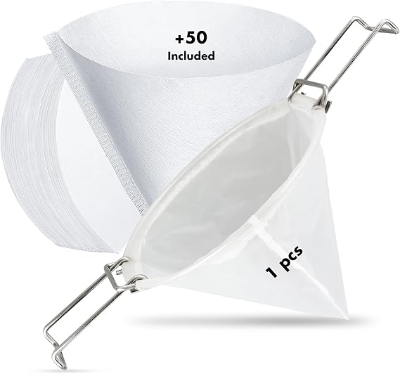 10 Reusable Cone Filter Bag Set for Frying Oil, Maple Syrup Filter