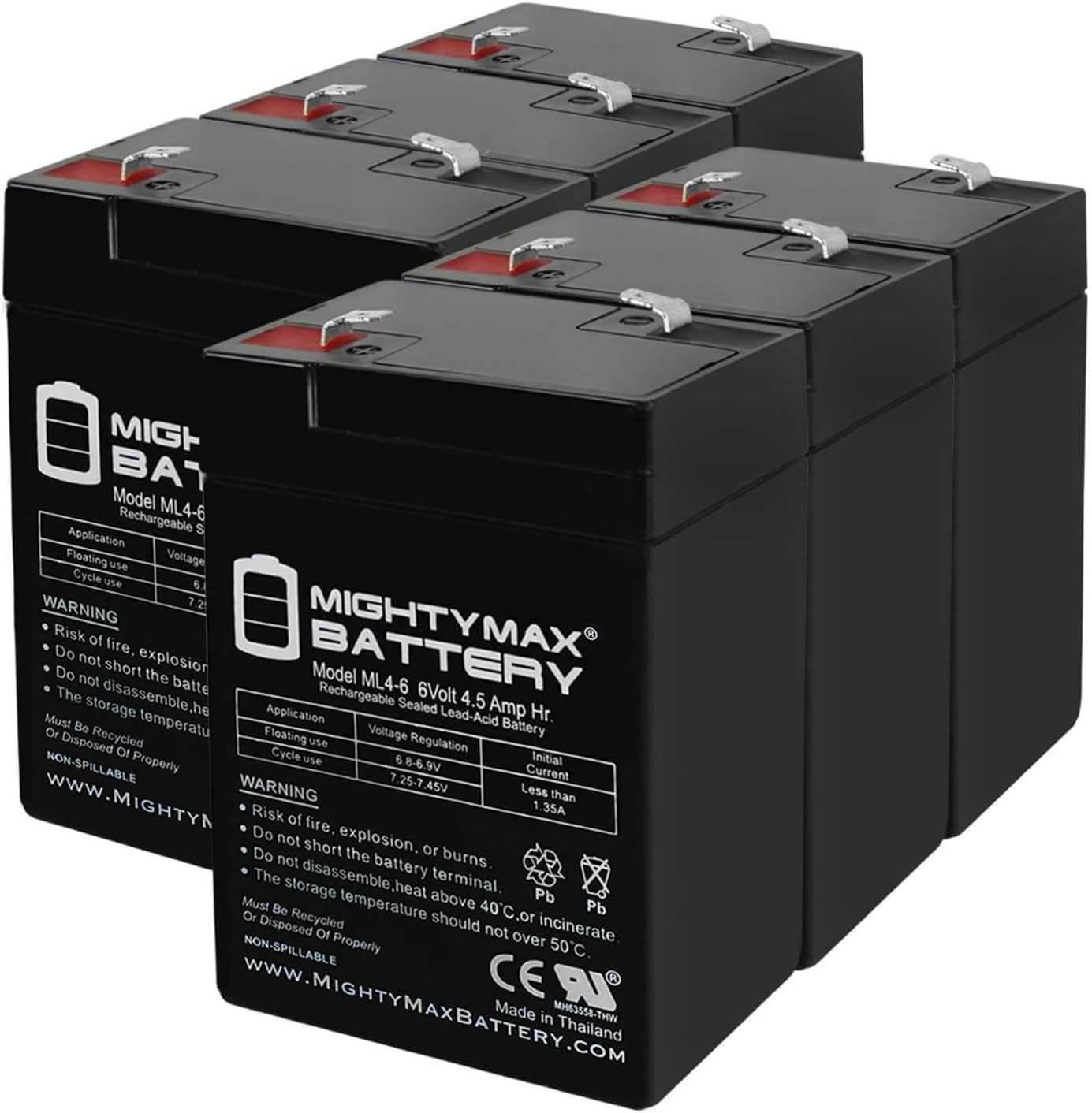 Mighty Max Battery 6V 4.5AH SLA Battery Replacement for Ritar RT645-6 Pack