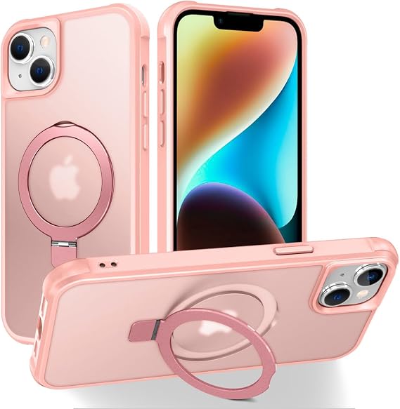 CHAOFEnG Compatible with iPhone 14 Case with Stand, Pink