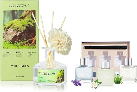 3 Pack Reed diffusers and 8.45 oz White Moss Diffusers