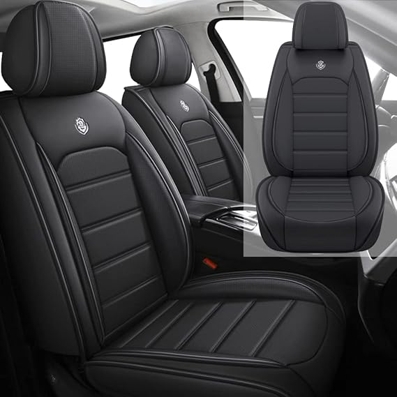 Leather Seat Cover for Hyundai Tucson Hybrid 2022,Waterproof Soft Seat Covers,Interior Accessories Seat Covers Cushion Vehicle Protector Airbag Compatible(Classic Black,2PCS Front)