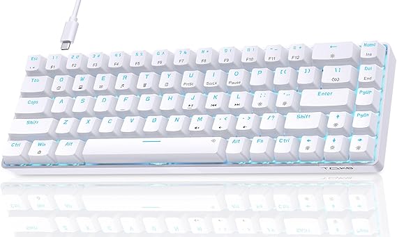 DIERYA DK68SE Gaming Mechanical Keyboard, Wired Connectivity, 65% Arrangement, 68 Keys, Blue Axis, Ice Blue Backlight, All Keys, No Collision, English Layout, Windows/Mac Compatible
