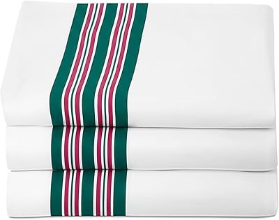 Linteum Textile Supply Hospital Receiving Blankets for Newborns – 100% Cotton, 30x40 in, White wTeal & Pink Stripes – Classic Swaddle Wraps for Babies – 3-Pack