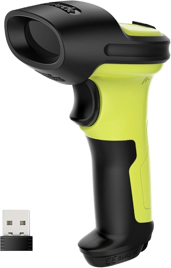 Inateck Barcode Scanner, Wireless Scanner, 1 Charge 180 Days Standby, 35M Range, Automatic Scanning, BCST-60 Green