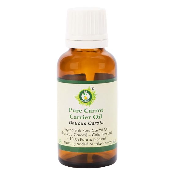 Carrot Oil | Daucus Carota | Oil Carrot | for Hair Growth | for Skin | for Face | Unrefined | for Body | 100% Pure Natural | Cold Pressed | 100ml | 3.38oz by R V Essential
