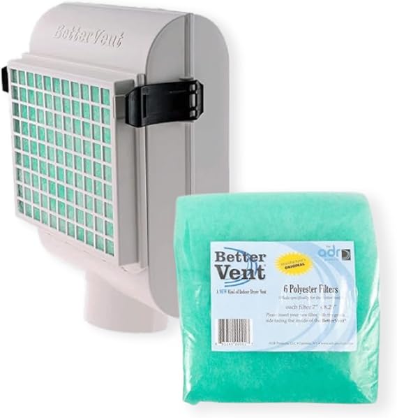 BetterVent Indoor Dryer Vent Kit & Replacement Filter Combo