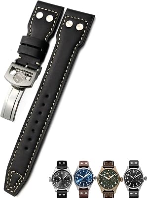 20mm 21mm 22mm Rivet Calfskin Leather Watch band Fit for IWC watch Big PILOT IW5009 SPITFIRE IW3777 Le Petit Prince Mark strap
