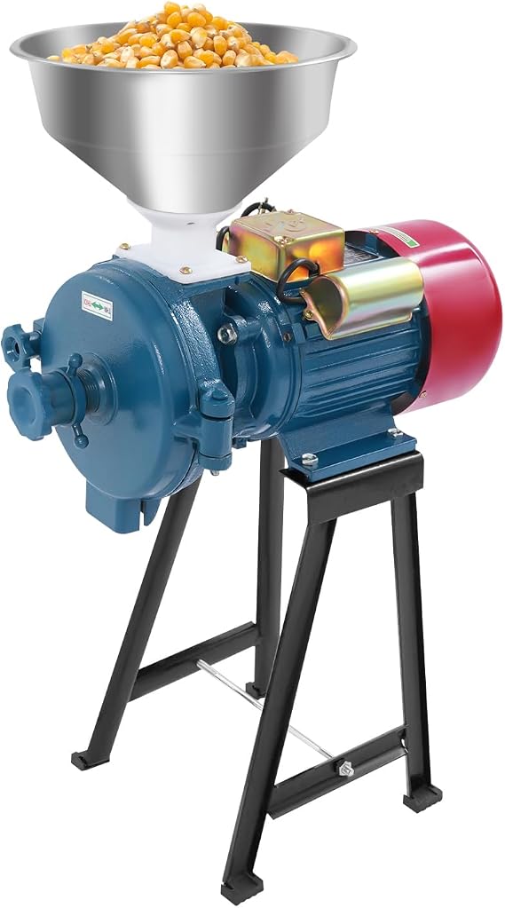 Mill Grinder, 220V Electric Dry Grain Crops Grinding Milling Machine w/Funnel for Feed Coffee Cereal Corn Rice Flour Food Industry...