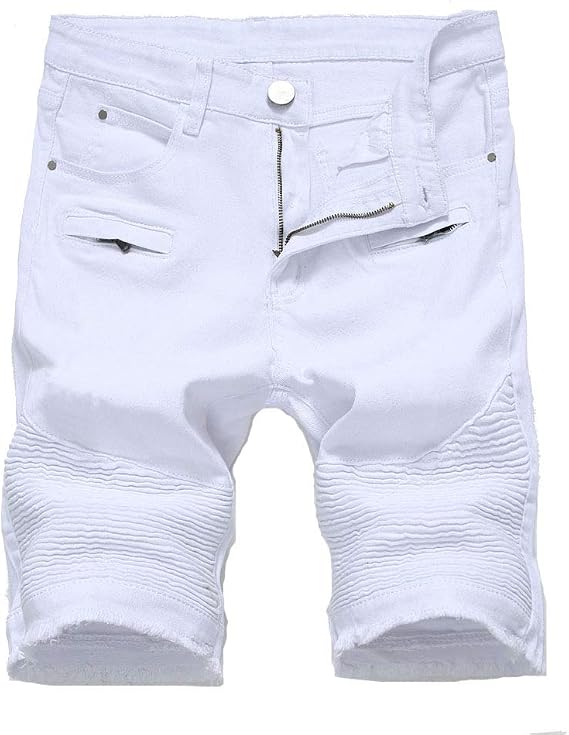 Lavnis Men's Casual Denim Shorts Classic Fit Ripped Distressed Summer Jeans Shorts
