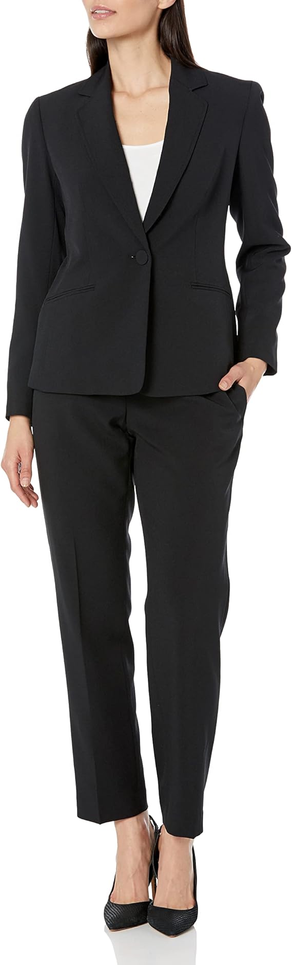 Le Suit Women's One Button Blazer & Pant, 2pc Set