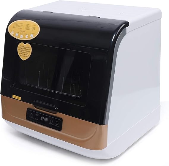 1200W 110V Portable Countertop Dishwasher, 5-Liter Compact Dishwasher, Automatic Dishwasher with 4 Washing Programs+360 Streak-Free Deep Cleaning, Dishwasher for Apartment/Office/Kitchen