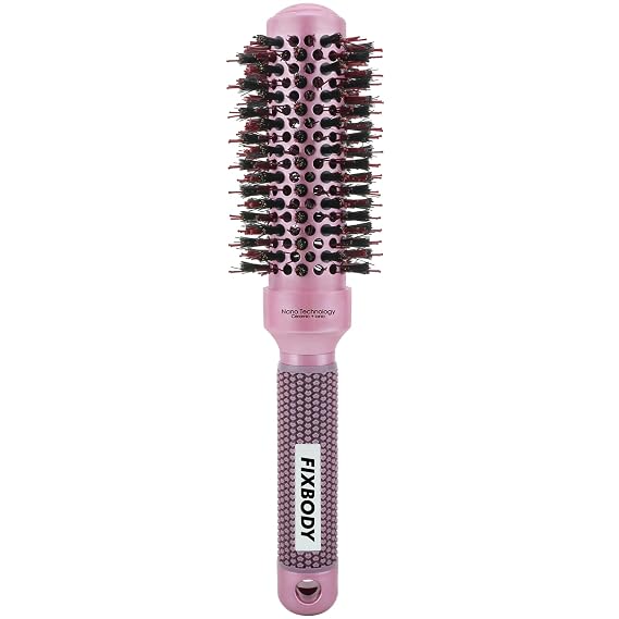 Round Barrel Anti-Static Hair Brush with Boar Bristles for Women and Men