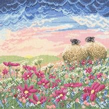 Bothy Threads - Ladybird in The Meadow Counted Cross Stitch Kit, White