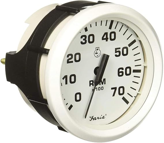 Faria Beede 33104 Dress Tachometer (7000 RPM) - 4', White