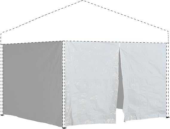 Quik Shade 10' x 10' Instant Canopy Wall Panel Accessory Set for WE100/C100/SX100 Canopies with Zipper Entry, White