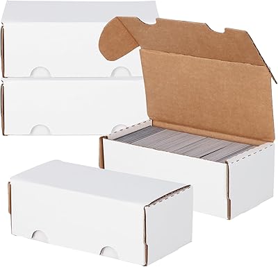 BCW 400-Count Trading Card Storage Box | Baseball Card Storage Box for Sports Cards | Cardboard Organizer for Football, Basketball & More - 4 Pack
