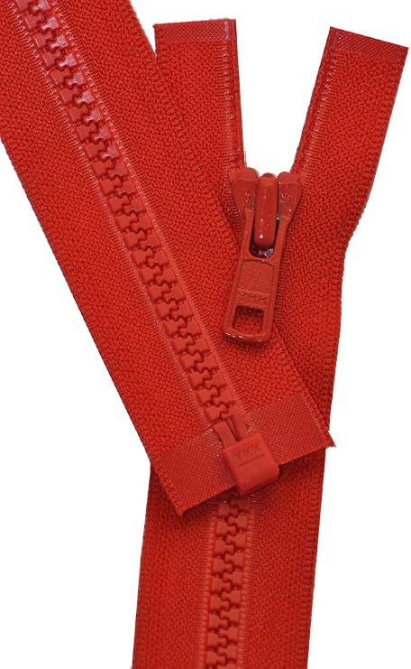 YKK 18" Vislon Jacket Zipper, 5 Molded Plastic Separating - Medium Weight By Each (Select Color) (Atom Red - 820)