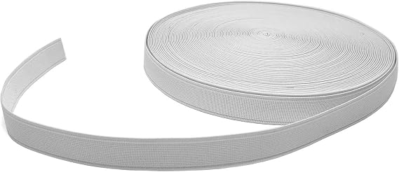 Yzsfirm 1 Inch High Elastic Band,30 Yards Elastic Spool Knit Bands White Braided Band for Sewing and Hair Wigs with Heavy Stretch