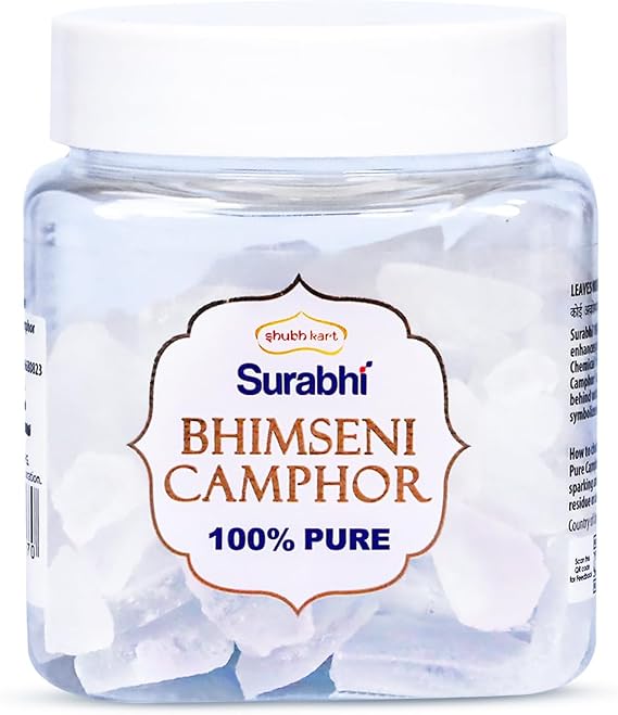 Shubhkart Bhimseni100% Pure Camphor for Aromatherapy, Incense, Odor Eliminator, Puja (Bhimseni Camphor, 250 g | 8.8 oz)
