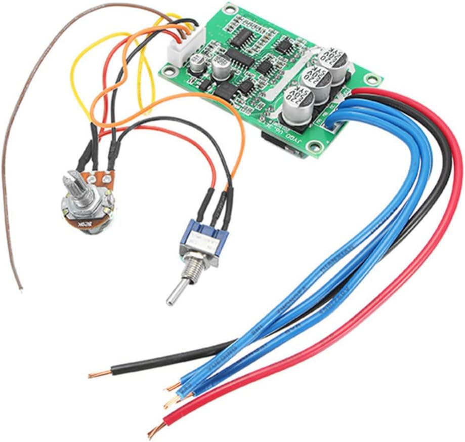 TEQIN Dc 12v-36v 500w High-Power Brushless Motor Controller Driver Board Assembled DIY Kit Voltage Speed Regulation High Power Brushless Motor Controller