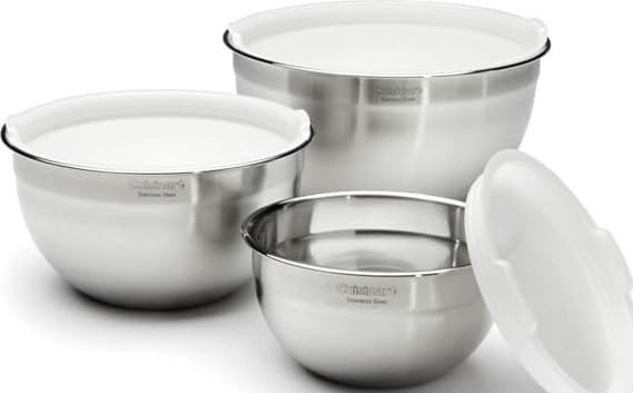 Cuisinart Mixing Bowl Set, Nesting Bowls, Stainless Steel, 3-Piece