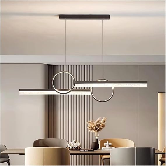 Modern LED Pendant Light Line Chandelier for Dining Room & Living Room Indoor Lighting Adjustable Ceiling Fixture,Modern Lighting 1(Black)