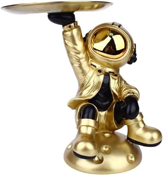 Astronaut Figurine Desk Table Catchall - Space Decor Candy Bowl - Decorative Bowl - Key Holder - Office Desk Decor - Party Candy Bowl - Resin Jewelry Dish - Desk Storage Bowl - Gray,A