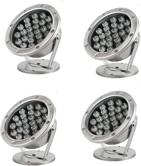 Braiton LED Underwater Spotlight Pond Lights IP68 Waterproof Submersible Spot Light RGB Color Changing for Aquarium Fish Tank Garden Fountain Pool 4PCS,RGB,24W