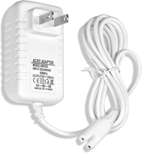 Pinkind Charger Replacement for Waterpik WP360 WP360W WP462 WP462W WP450 WP450W WF-13CD010 YLA-03010 AC Adapter Series, Water Flosser Replacement Parts Power Cord 5Ft, White