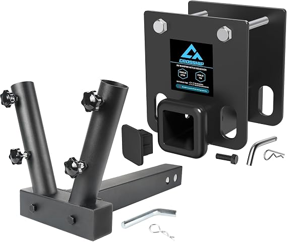 RV Bumper 2-Inch Hitch Receiver - Fits 4-Inch Beam & 3500 LBS Capacity - Helps RV Connect Hitch Mount Flagpole Holder