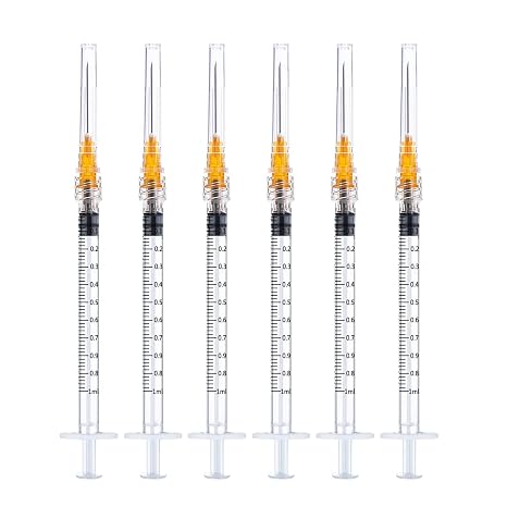 25 Pack Disposable Sterile Supplies 1ml Syringe with Needle,25Ga 1inch Needle and Syringe,Individual Package. (25)