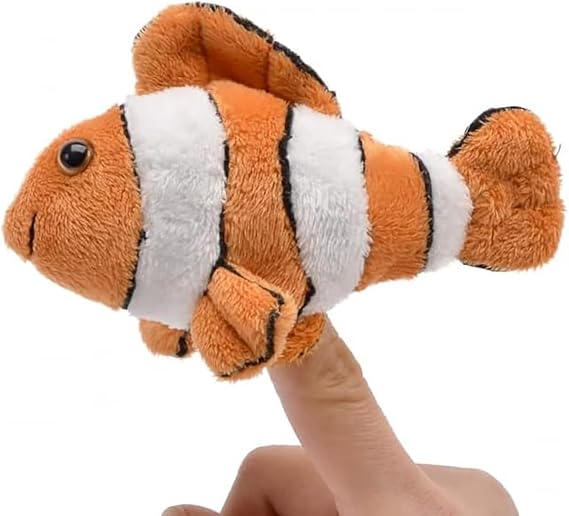 Unipak 1155FI Orange Fish Plush Finger Puppet, 5-inch Length