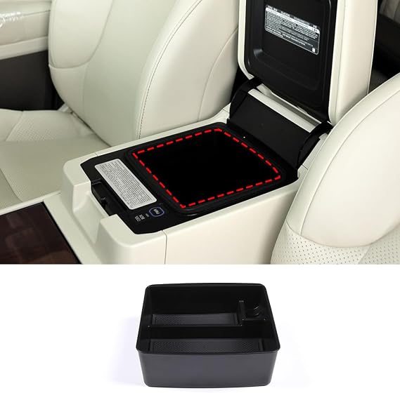 Car Armrest Box Storage Box Compatible with Lexus GX GX400 GX460 GX470, Center Console Organizer Tray Secondary Container Insert Storage Box with Mat Accessories