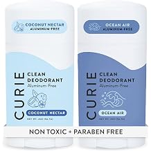 Curie Natural Deodorant for Women - Cherry Woods + Warm Vanilla - Aluminum Free, Clean, Sustainable, Vegan Paraben Free (2pk)