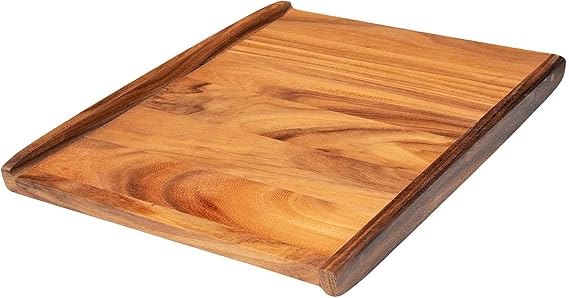 Villa Acacia Reversible Wood Pastry Board and Cutting Board with Lipped Edges, 28 x 22 x 1.5 Inches