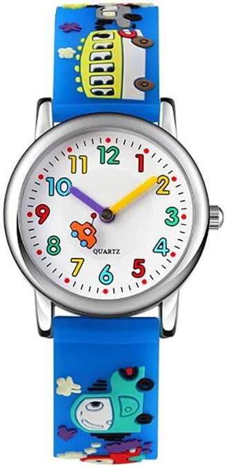 Kids Watch for Boys Girls, Toddler Watch Digital Analog Wrist Waterproof Watches with 3D Cute Cartoon Silicone Band, for 3-10 Years Old Childrens (Taxi)