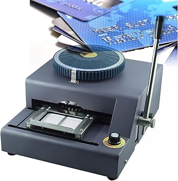 Manual Embosser Machine Credit Card Embossing Machine with 68 Alloy Characters and Chrysanthemum Character Turntable, Suitable for Personalized Production Various Cards