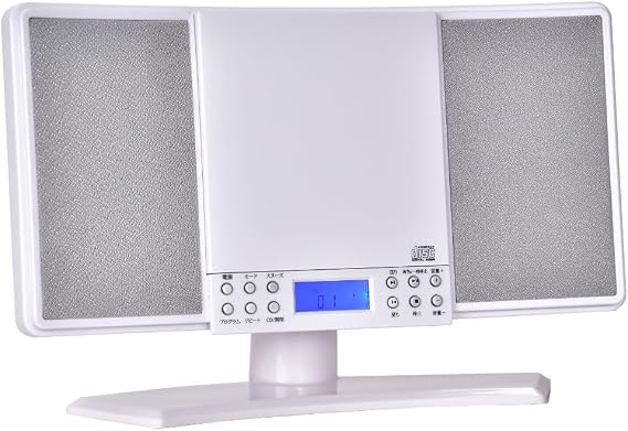 WM-2760BT Wall-Mounted CD Player, Easy CD Combo, Remote Control, FM Radio, Bluetooth Watch, White