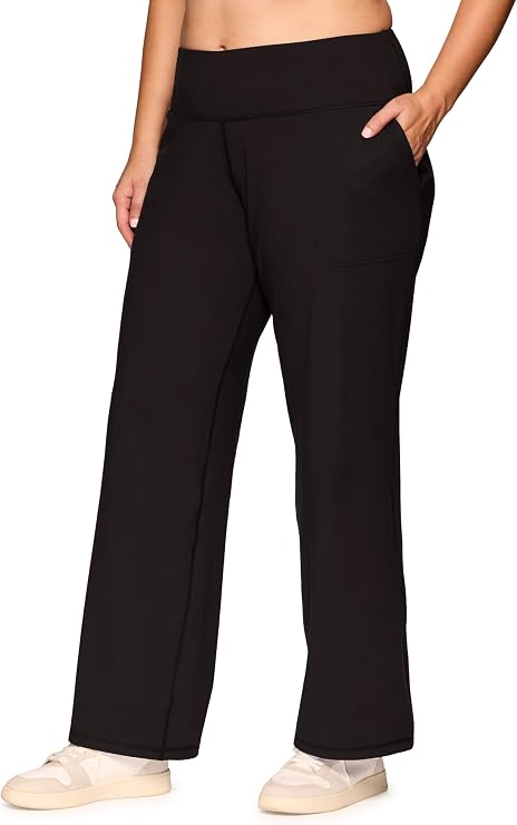 RBX Women's Plus Size Yoga Pants Ultra Soft Boot Cut Legging with Pockets