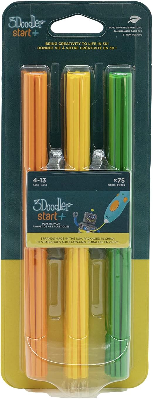 3Doodler Start 3D Printing Filament Refill Blister Pack (x75 Strands, Over 375 ft. Of Extruded Plastic) - Garden Blend