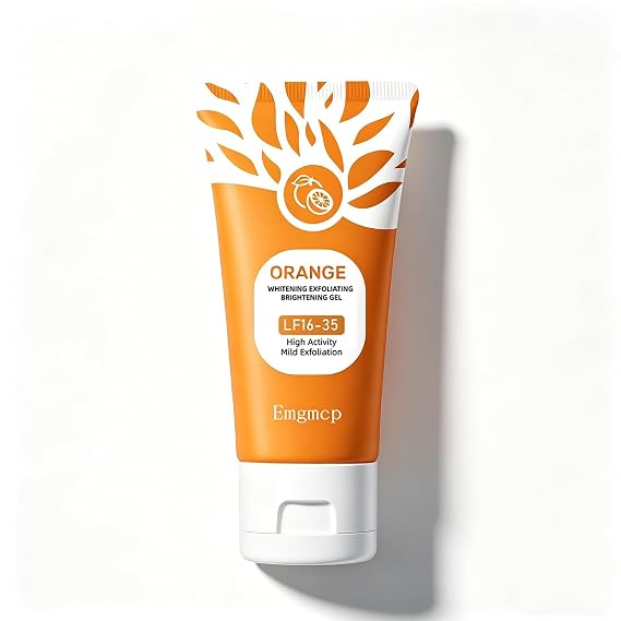 Orange Exfoliating Gel for Face & Body | Deep Pore Cleansing to Remove Blackheads, Moisturizing Scrub with Enzymes for Smooth & Radiant Skin, Gentle Exfoliator All Skin Types (1pc, 50g)